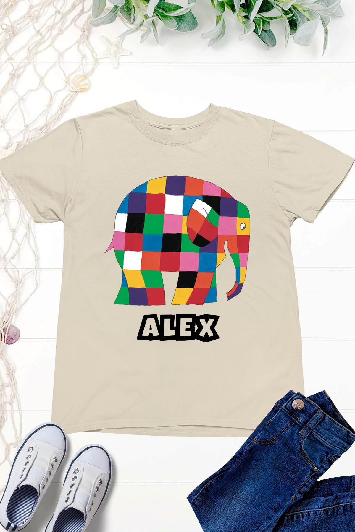 Elmer And The Patchwork Story Personalise Kids World Book Day T Shirts - Image 5