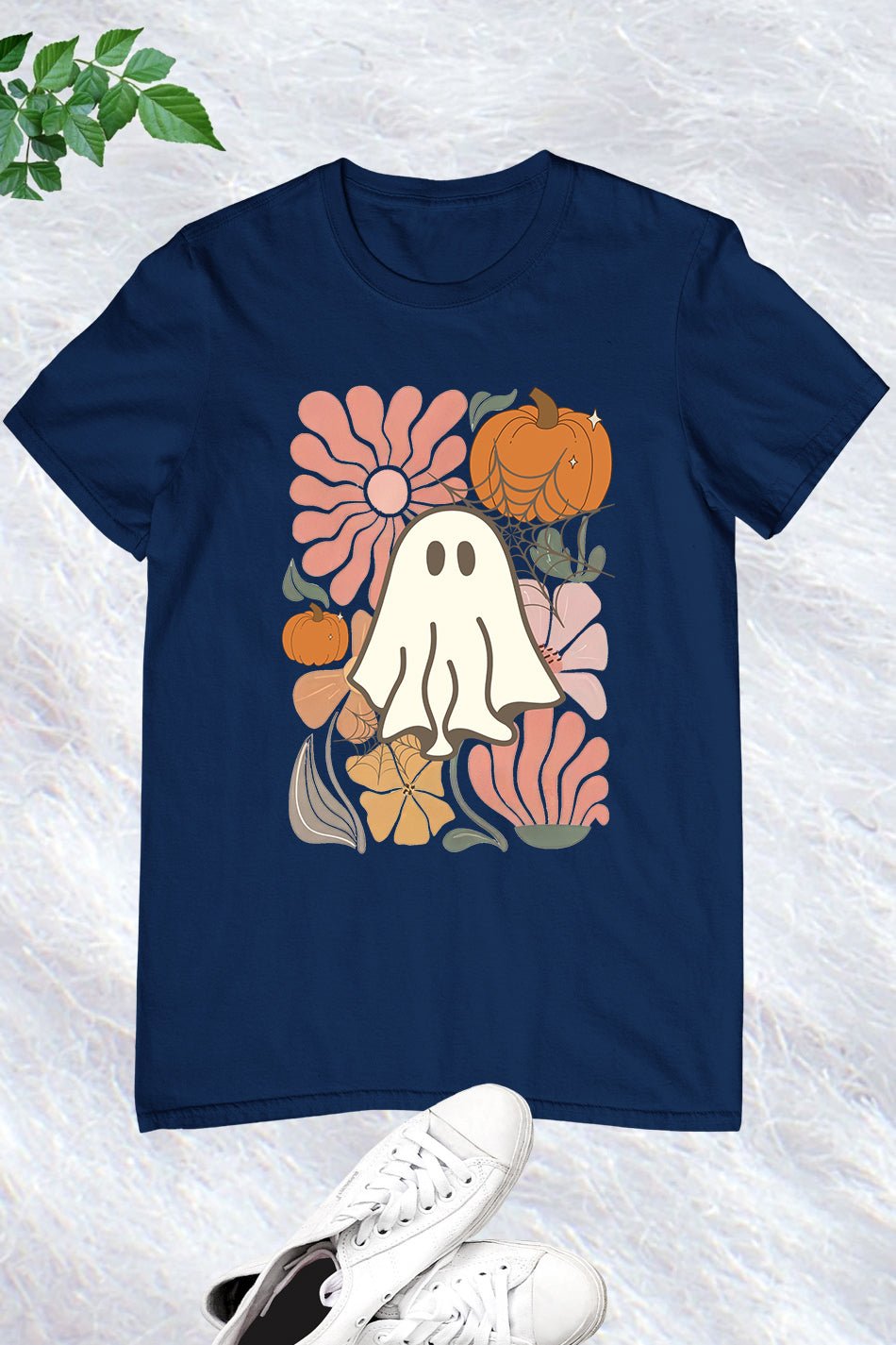 Boho Floral Fall Pink Ghost Shirt - Image 10