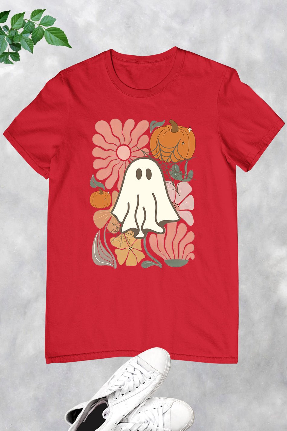 Boho Floral Fall Pink Ghost Shirt - Image 11