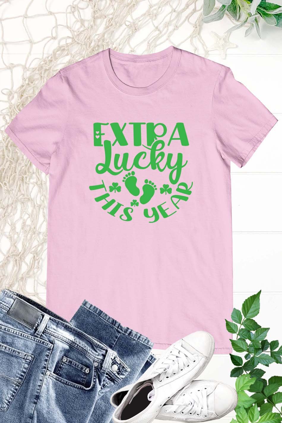 Extra Lucky This Year Funny St Patricks Day Pregnancy Shirts