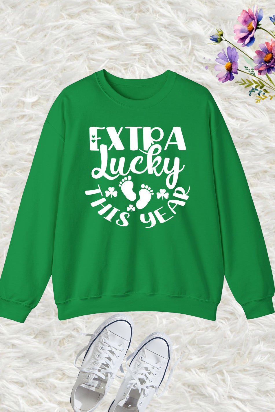 Extra Lucky This Year Funny St Patricks Day Pregnancy Sweatshirts