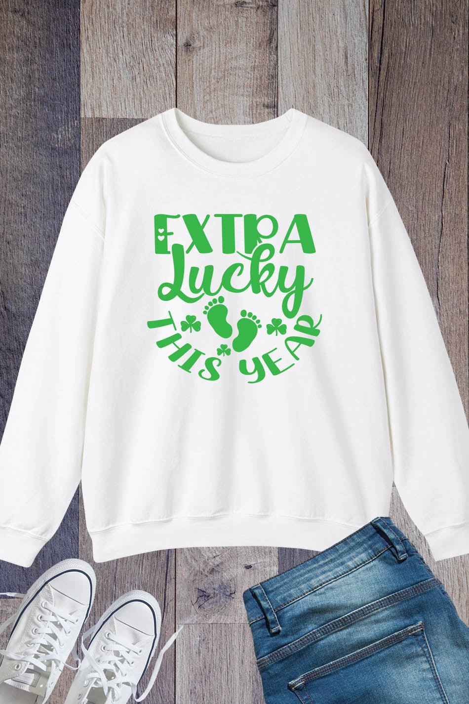 Extra Lucky This Year Funny St Patricks Day Pregnancy Sweatshirts