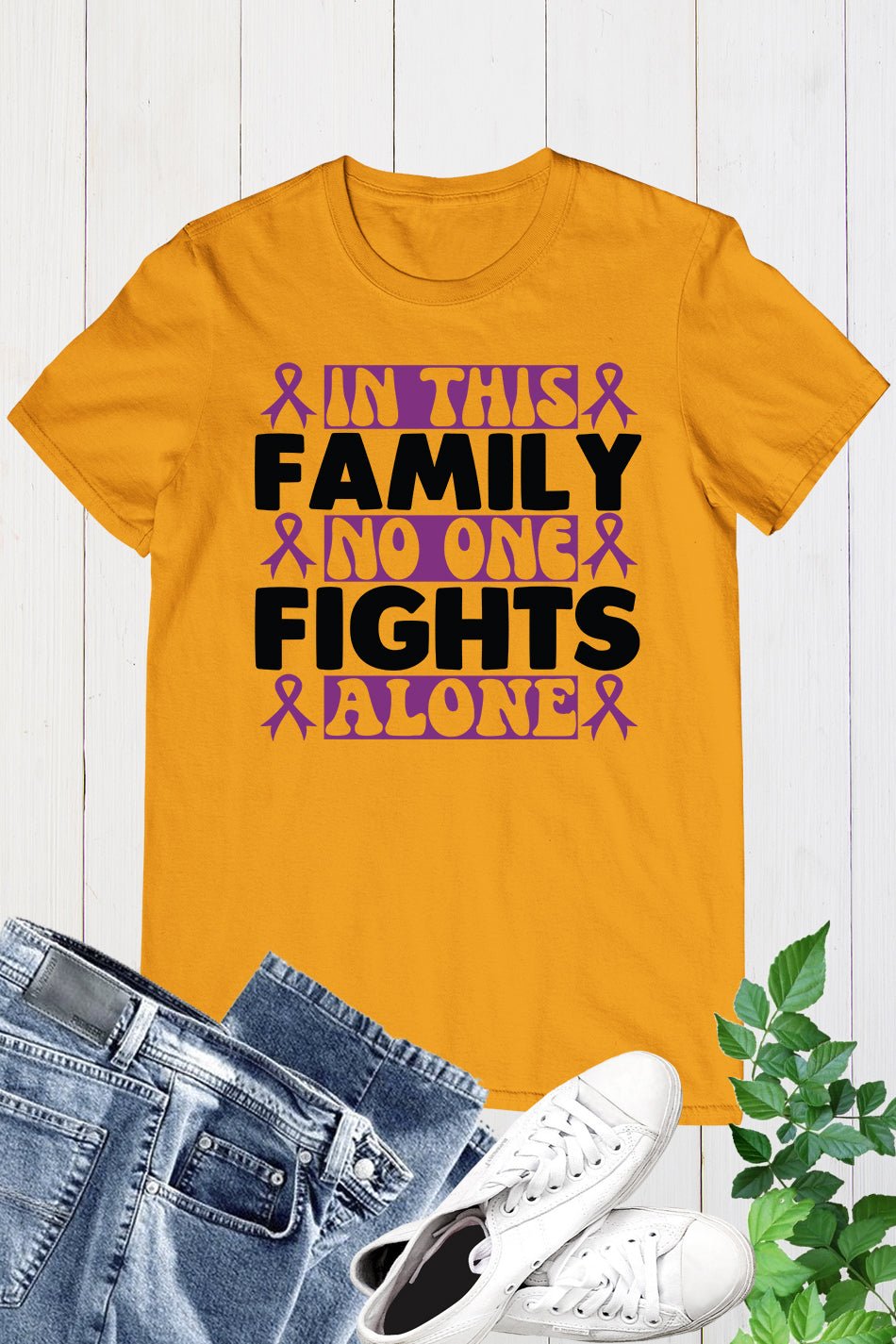 In This Family No One Fight Alone Family Support Shirt