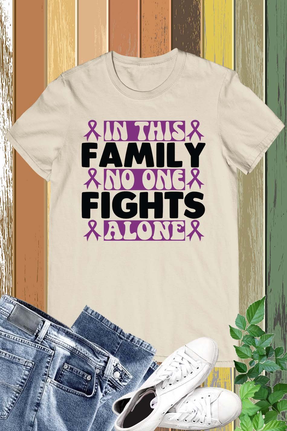 In This Family No One Fight Alone Family Support Shirt
