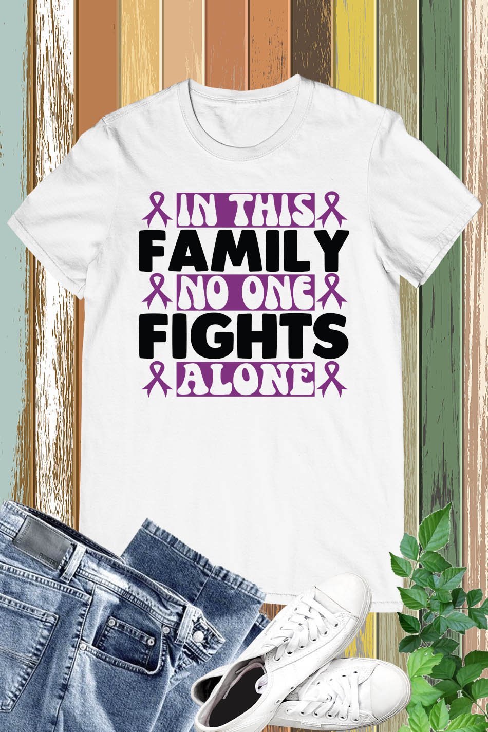 In This Family No One Fight Alone Family Support Shirt