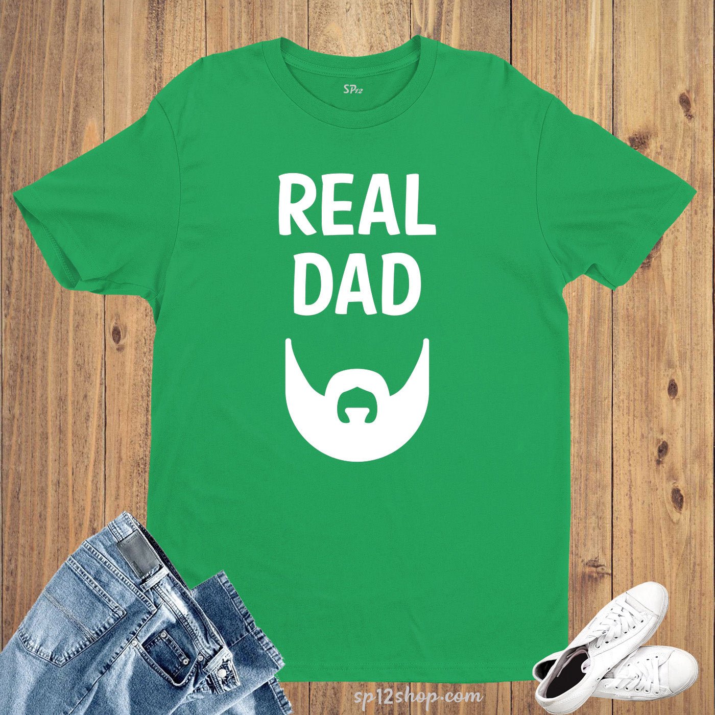 Family Dad Funny T Shirt Real Dads Beard Slogan