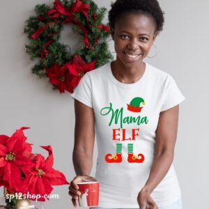 Mama Elf Christmas T shirt