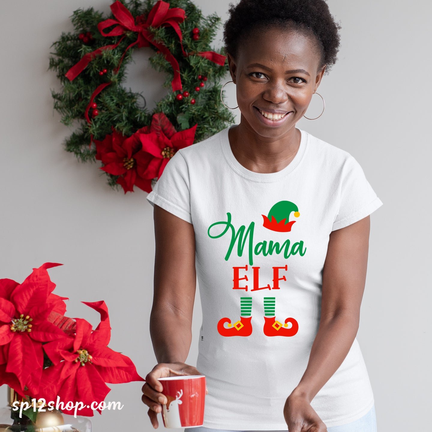 Mama Elf Christmas T shirt