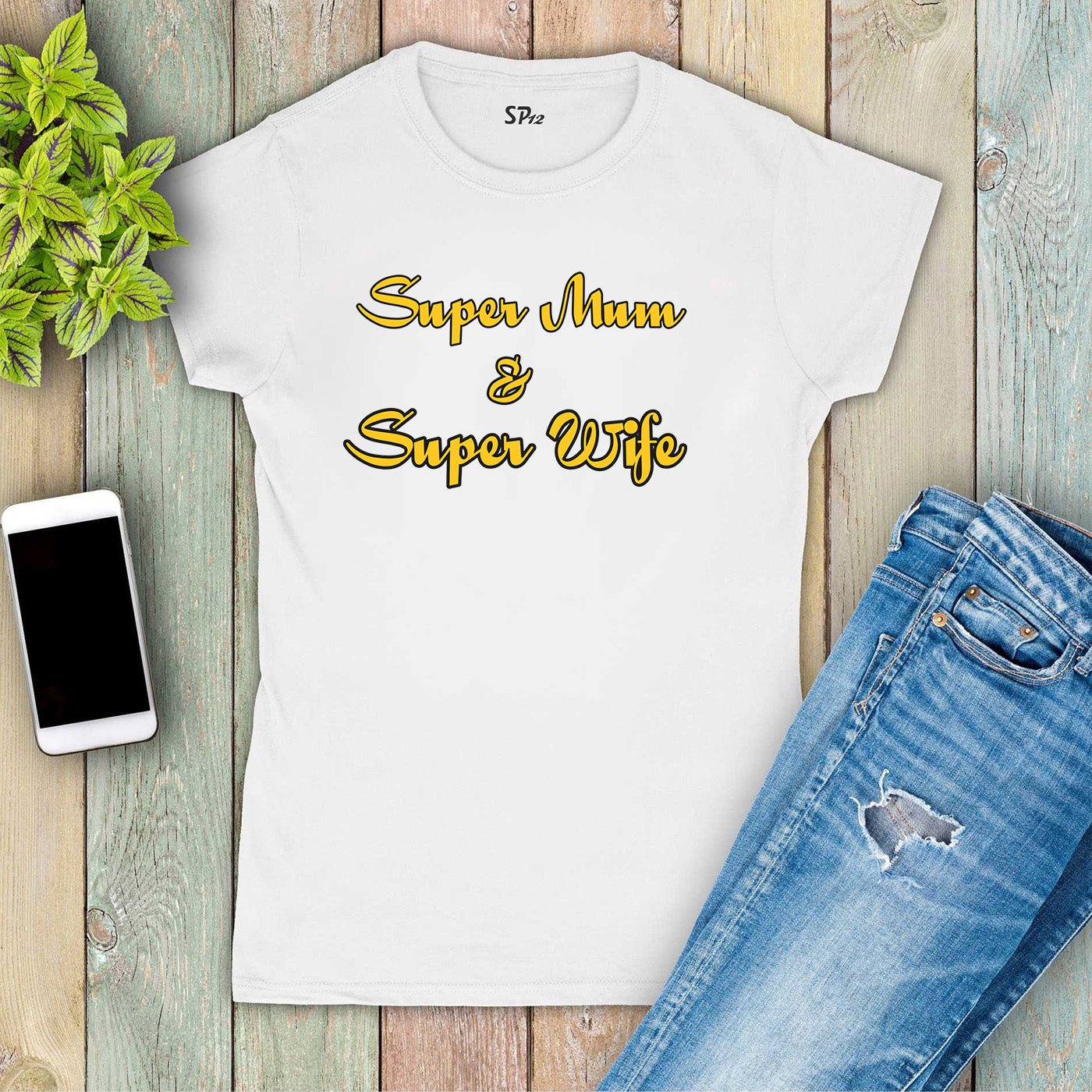 Family Mum T Shirt Women Super Mum Wife Funny Slogan