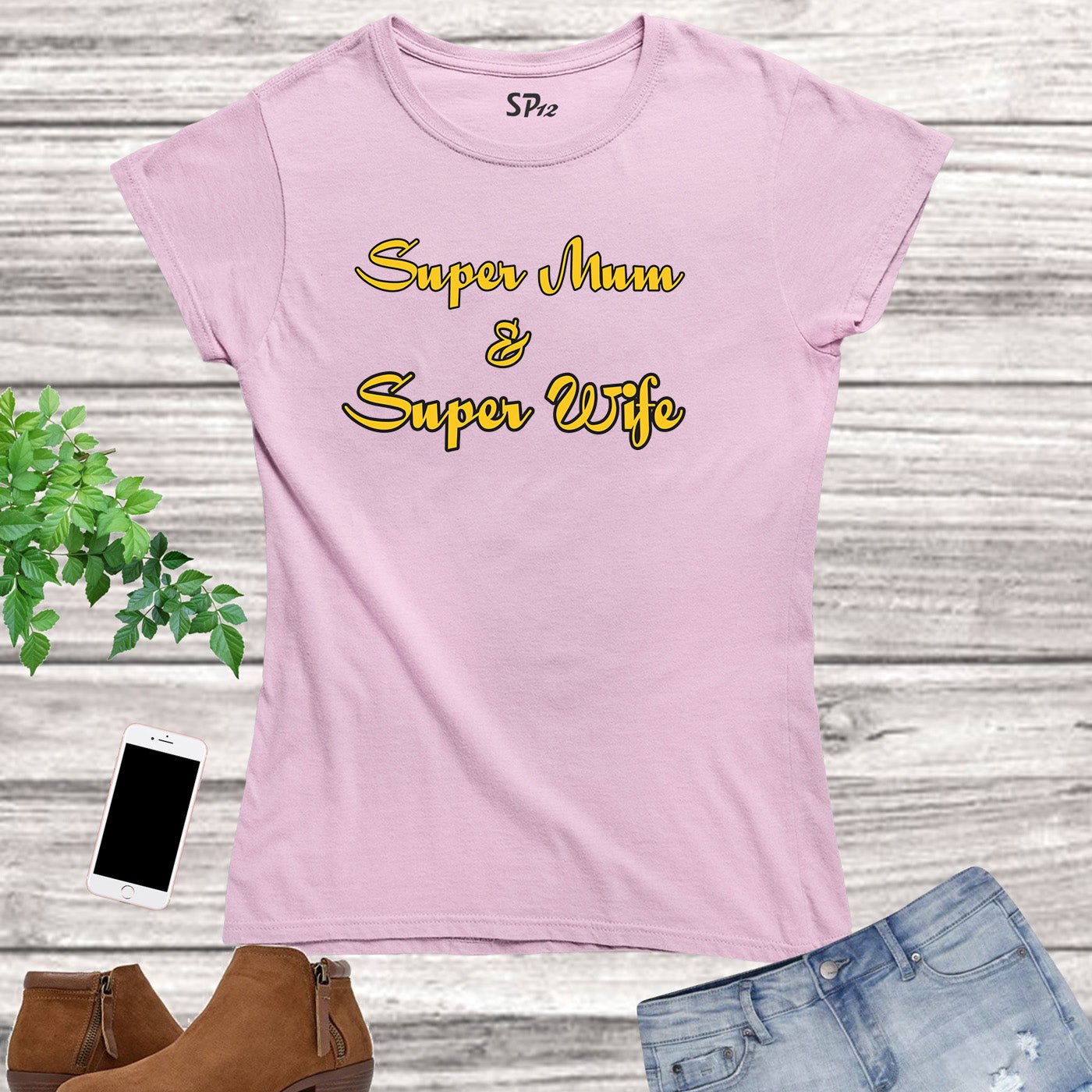 Family Mum T Shirt Women Super Mum Wife Funny Slogan