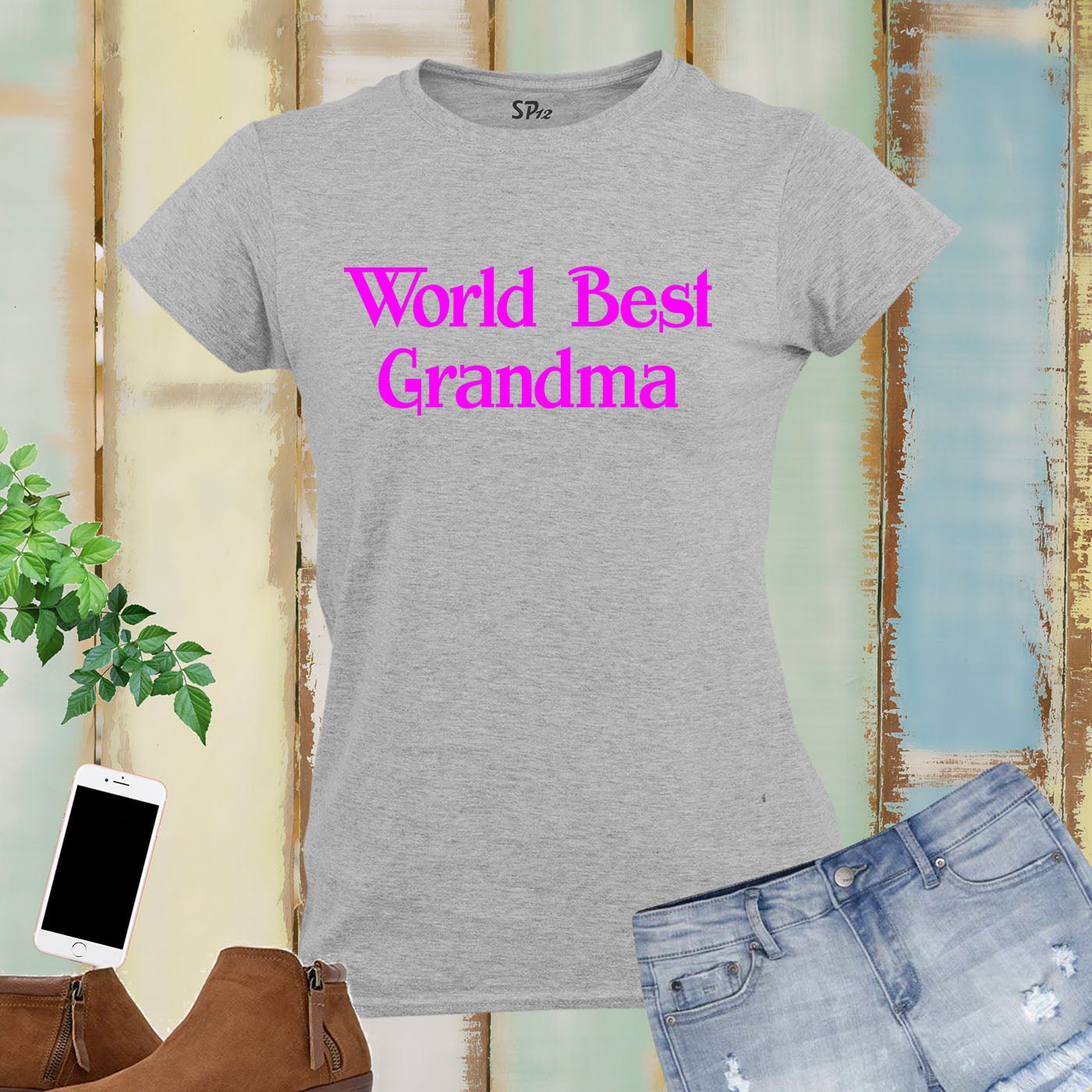 Family Women Grandma T Shirt World Best Grand Mother Slogan