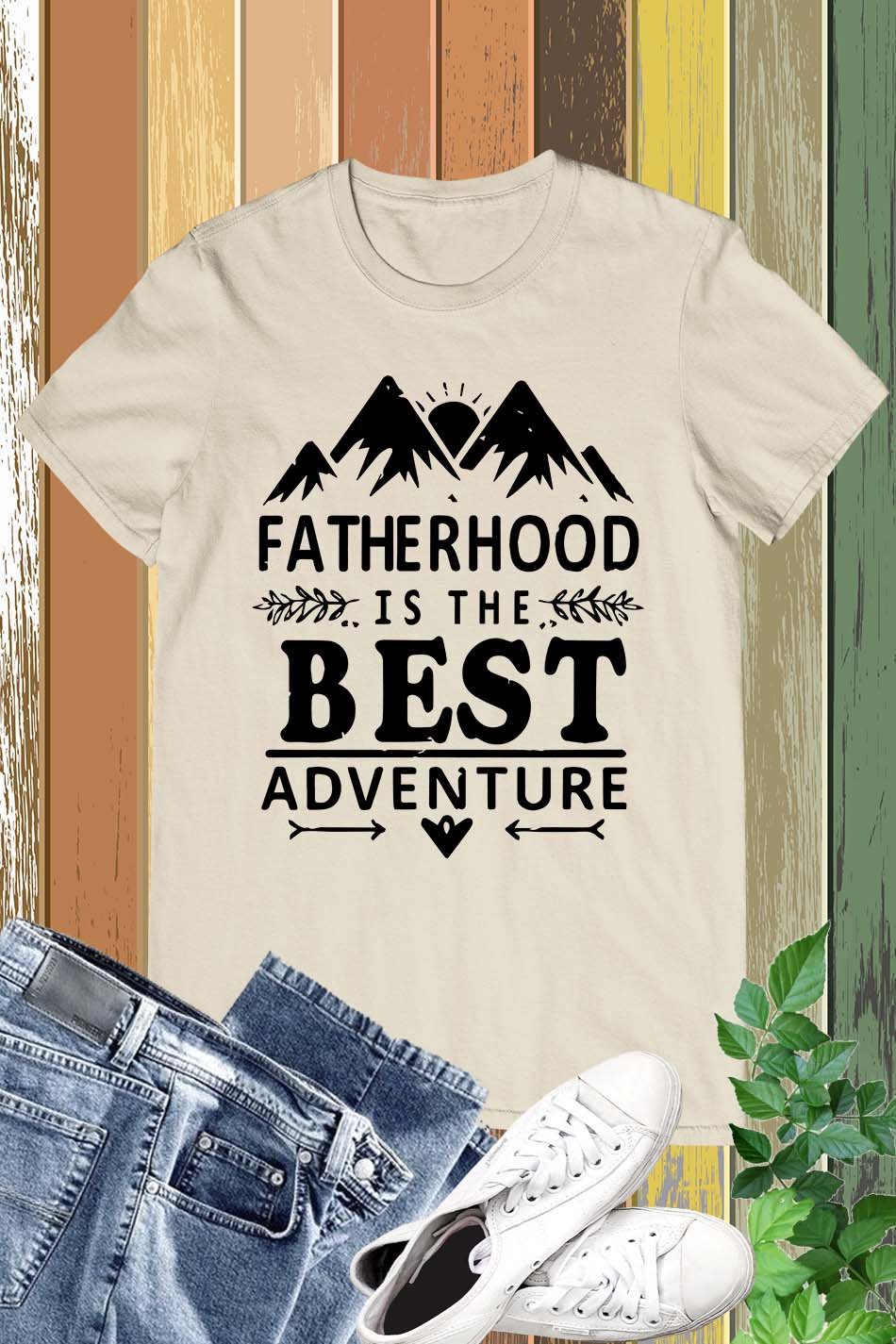 Dads Day T Shirt Fatherhood is the best adventure - Image 13