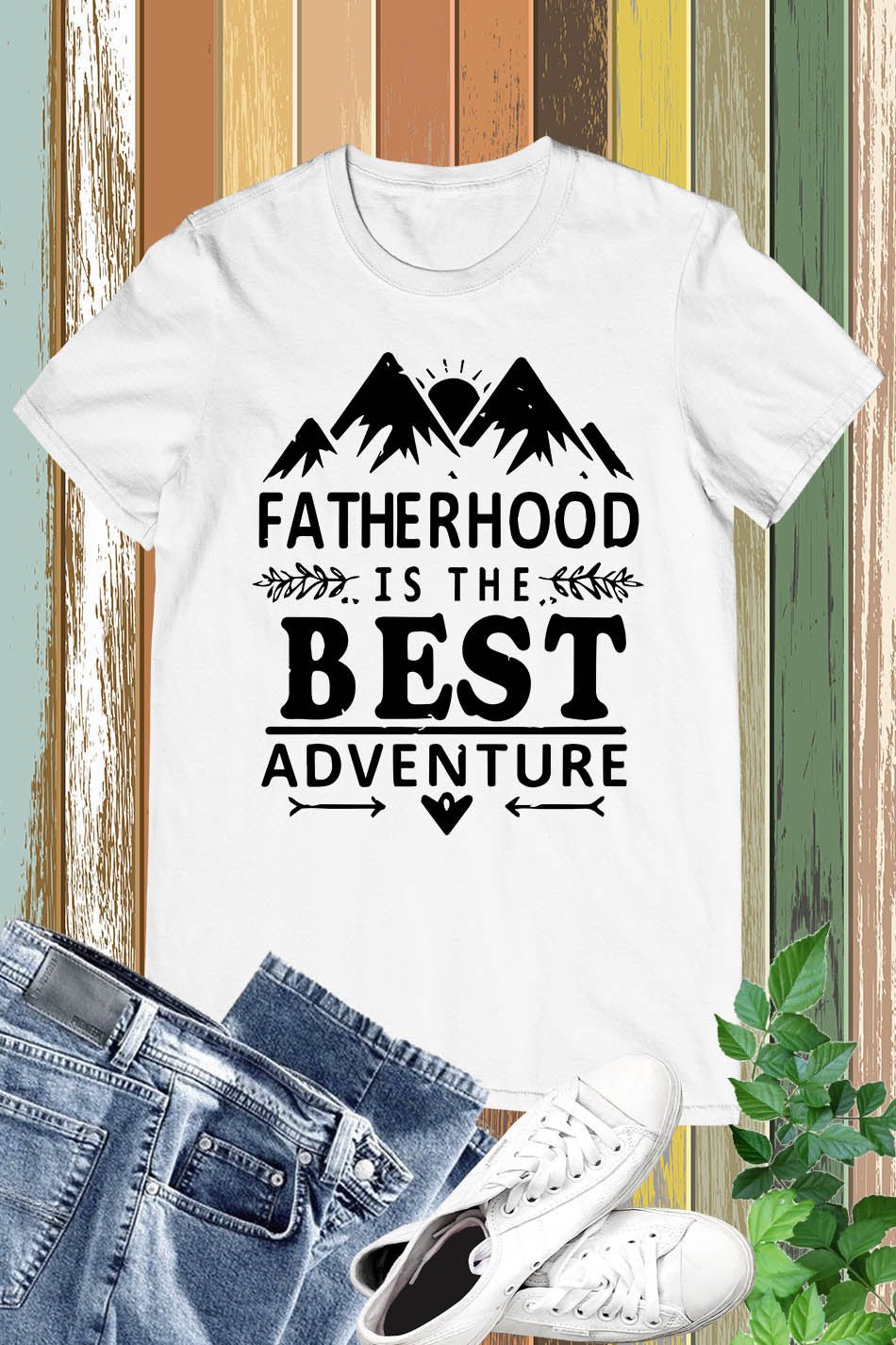 Dads Day T Shirt Fatherhood is the best adventure - Image 14