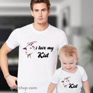 Father Daddy Daughter Dad Son Family Matching T shirts I Love My Kid Goat