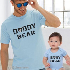 Father Daddy Daughter Dad Son Matching T shirts Daddy & Baby Bear