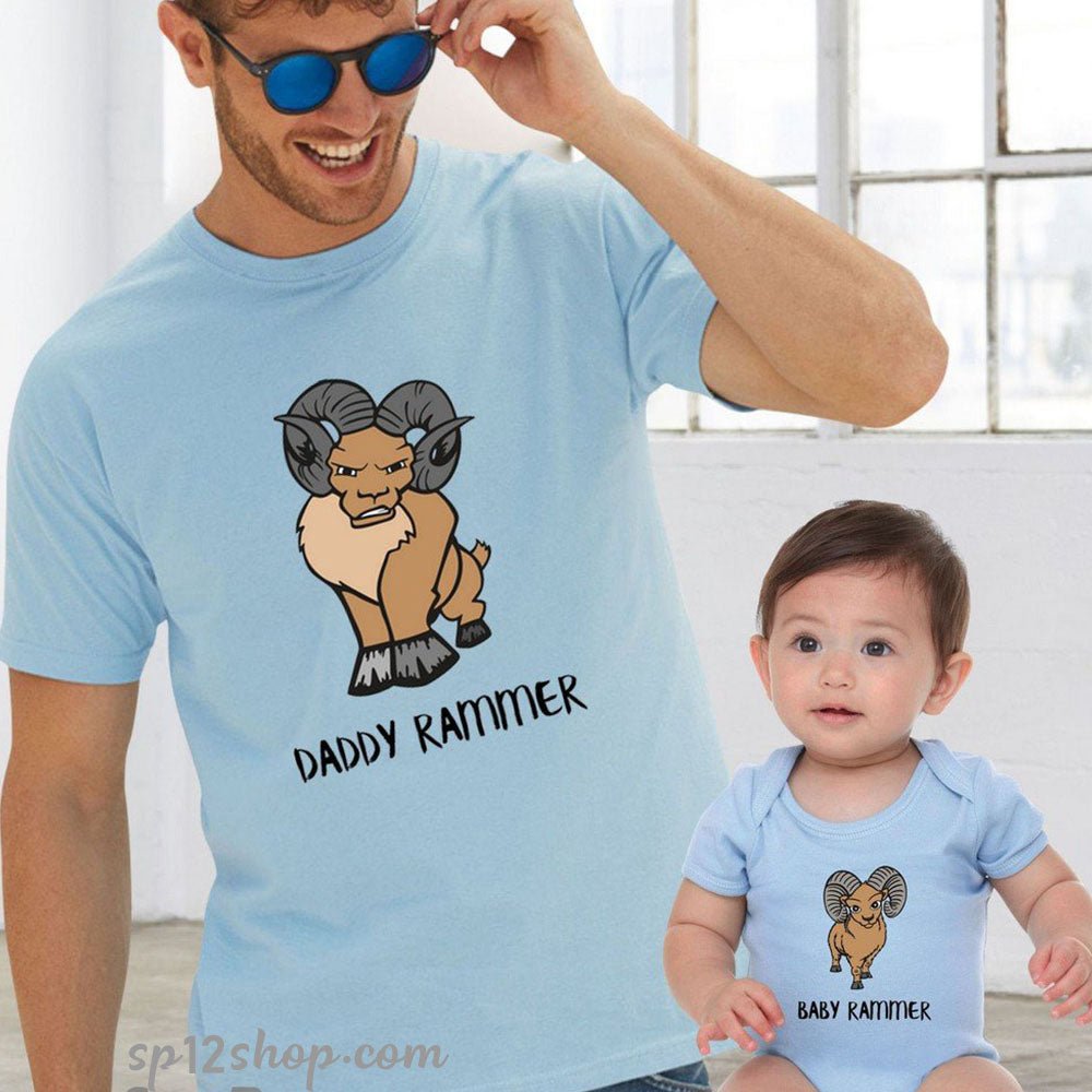 Father Daddy Daughter Dad Son Matching T shirts Daddy Baby Rammer Ram