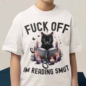Black Cat Reading Book Fuck off Shirt