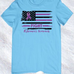 Fight Alzheimer USA Flag T Shirts
