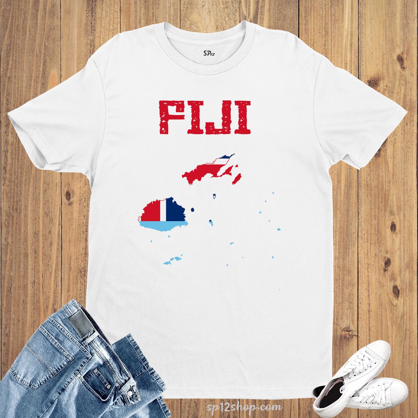 Fiji Flag T Shirt Olympics FIFA World Cup Country Flag Tee Shirt