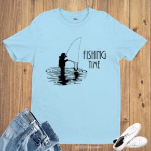 Fishing Time Fisherman Graphic Hobby T shirt