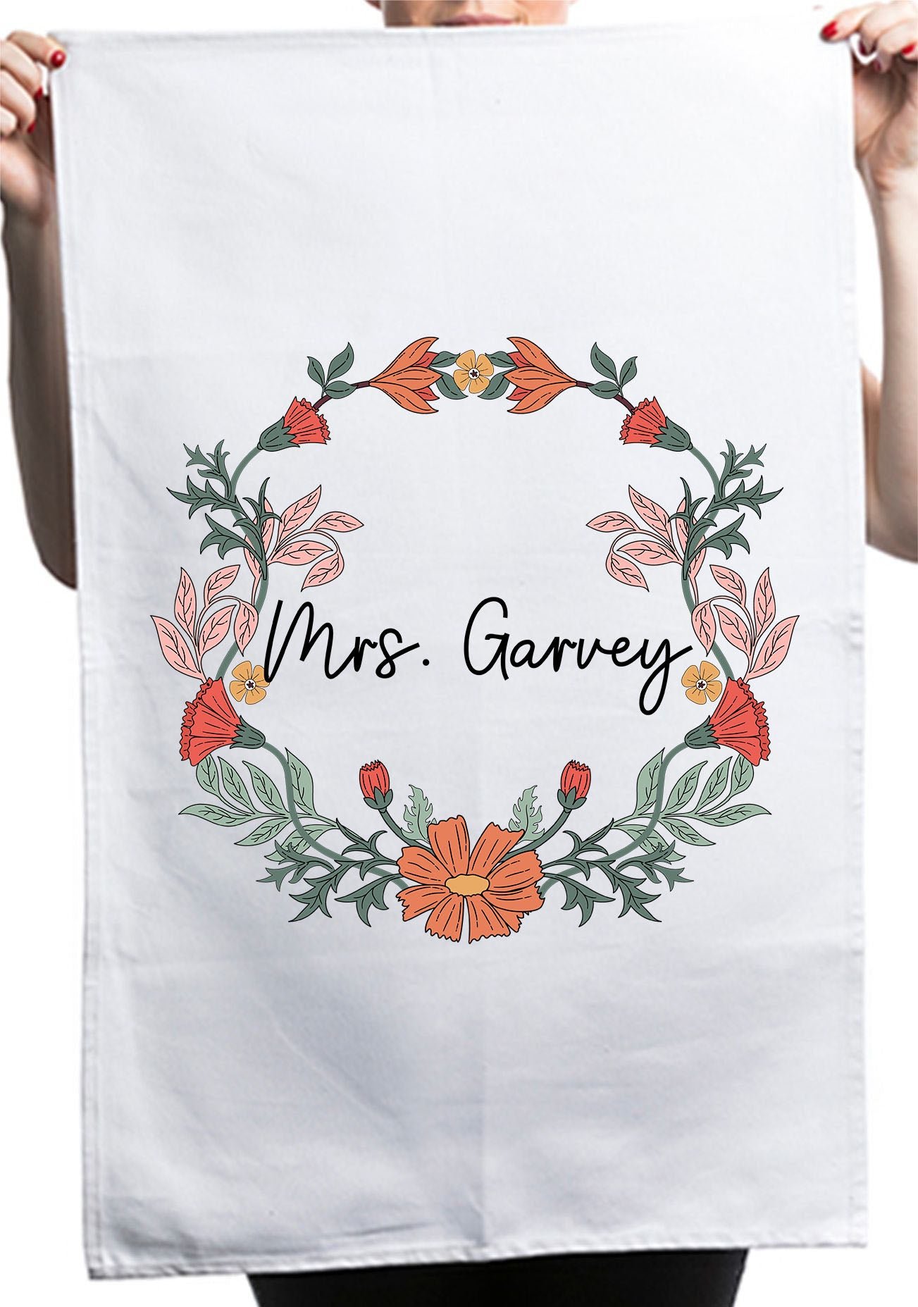 Inspirational Custom Teacher Appreciation Thank You Kitchen Table Tea Towel - Image 3