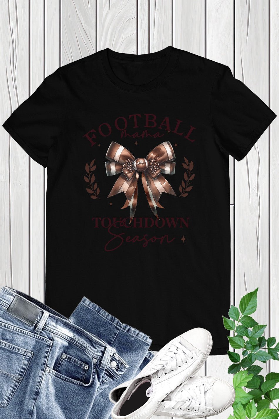 Football Mama Touchdown Season Bow Shirt - Image 6
