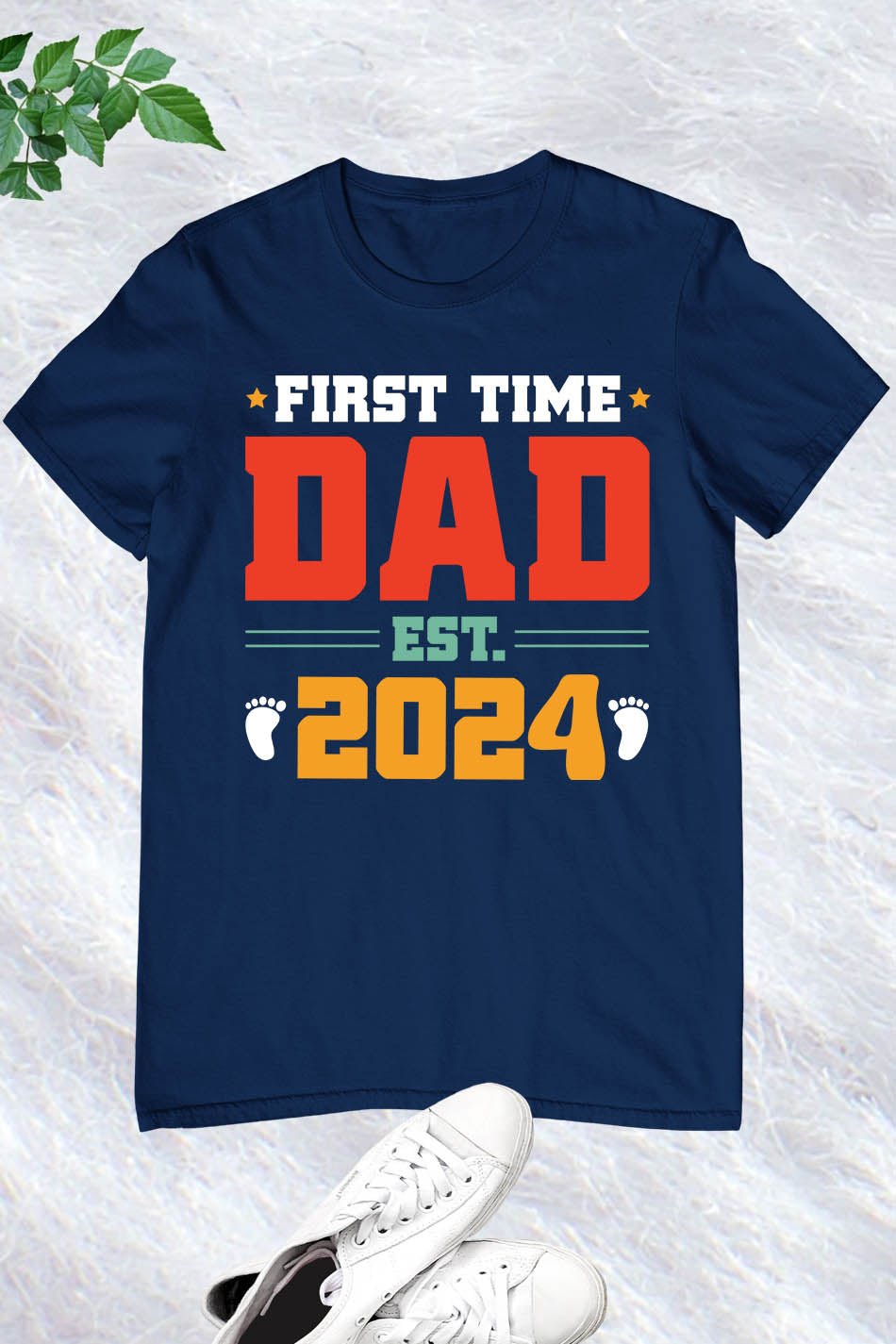 Dad EST 2024 Reveal Custom Short Sleeve Fathers Day T-Shirt Gift - Image 4