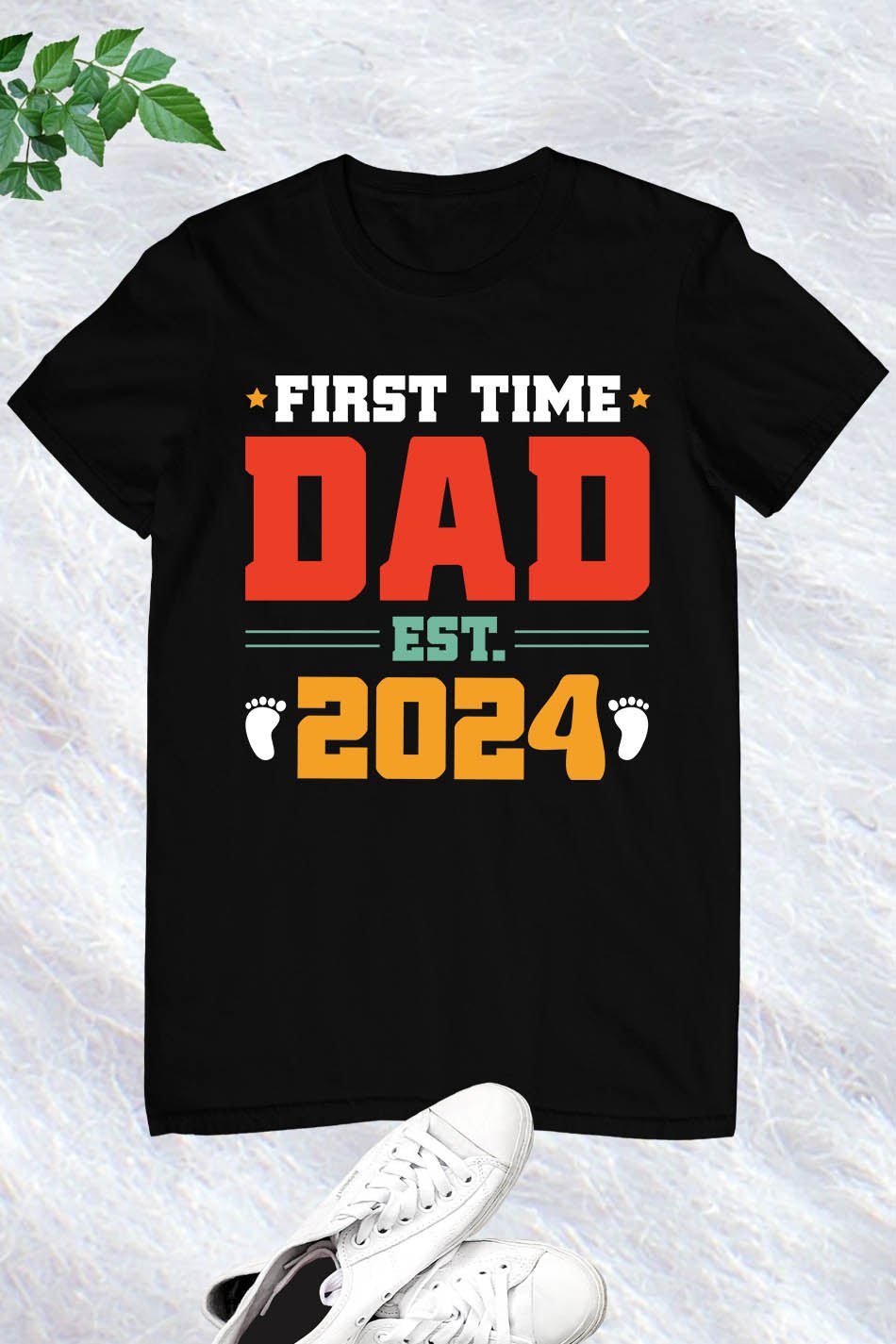 Dad EST 2024 Reveal Custom Short Sleeve Fathers Day T-Shirt Gift - Image 5