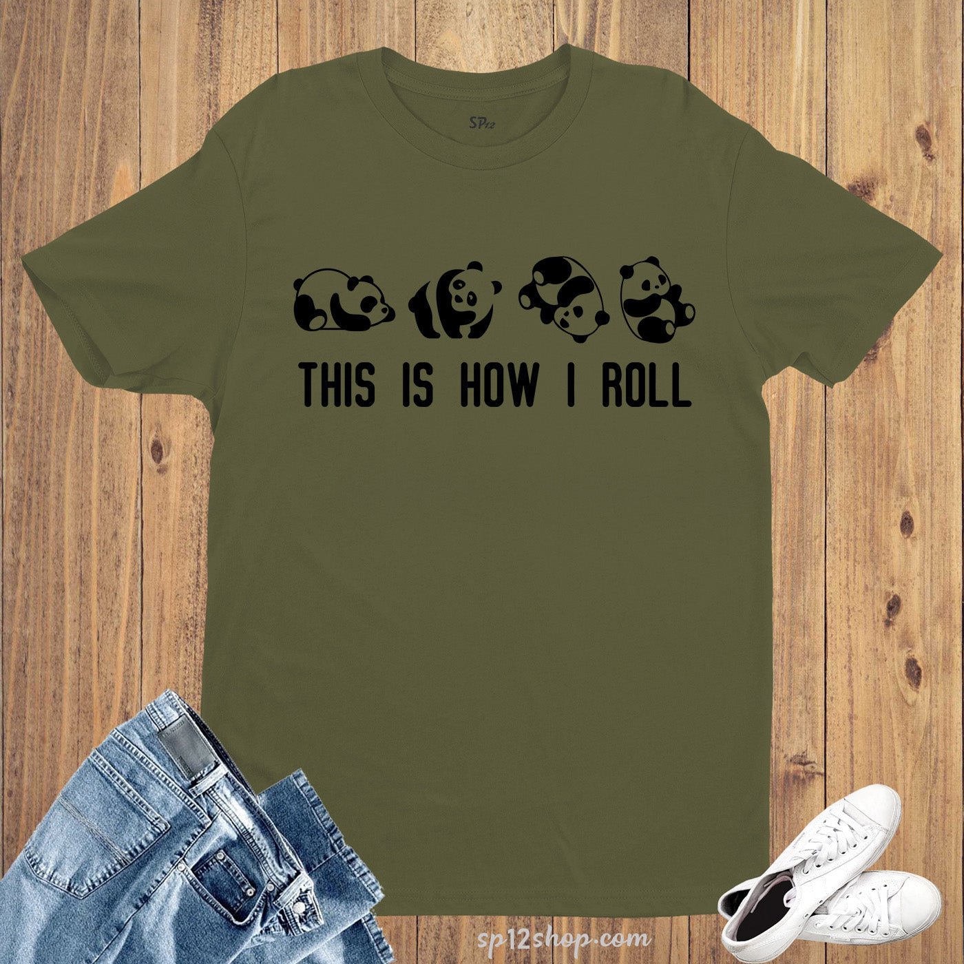Funny Panda This is How i Roll T Shirt