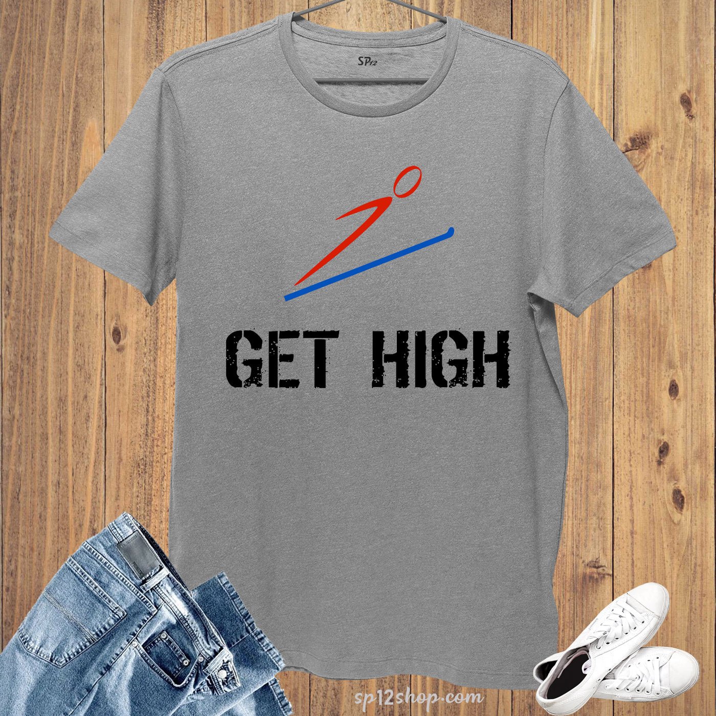 Get High Diving Skiing ski skate Sports T shirt