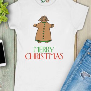 Gingerbread Merry Christmas Women T Shirt