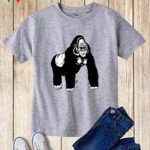 Kids Wildlife Safari Zoo Character Gorilla T Shirt