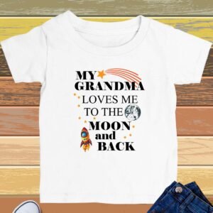 My Grandma Loves Me to The Moon And Back Kids T Shirt
