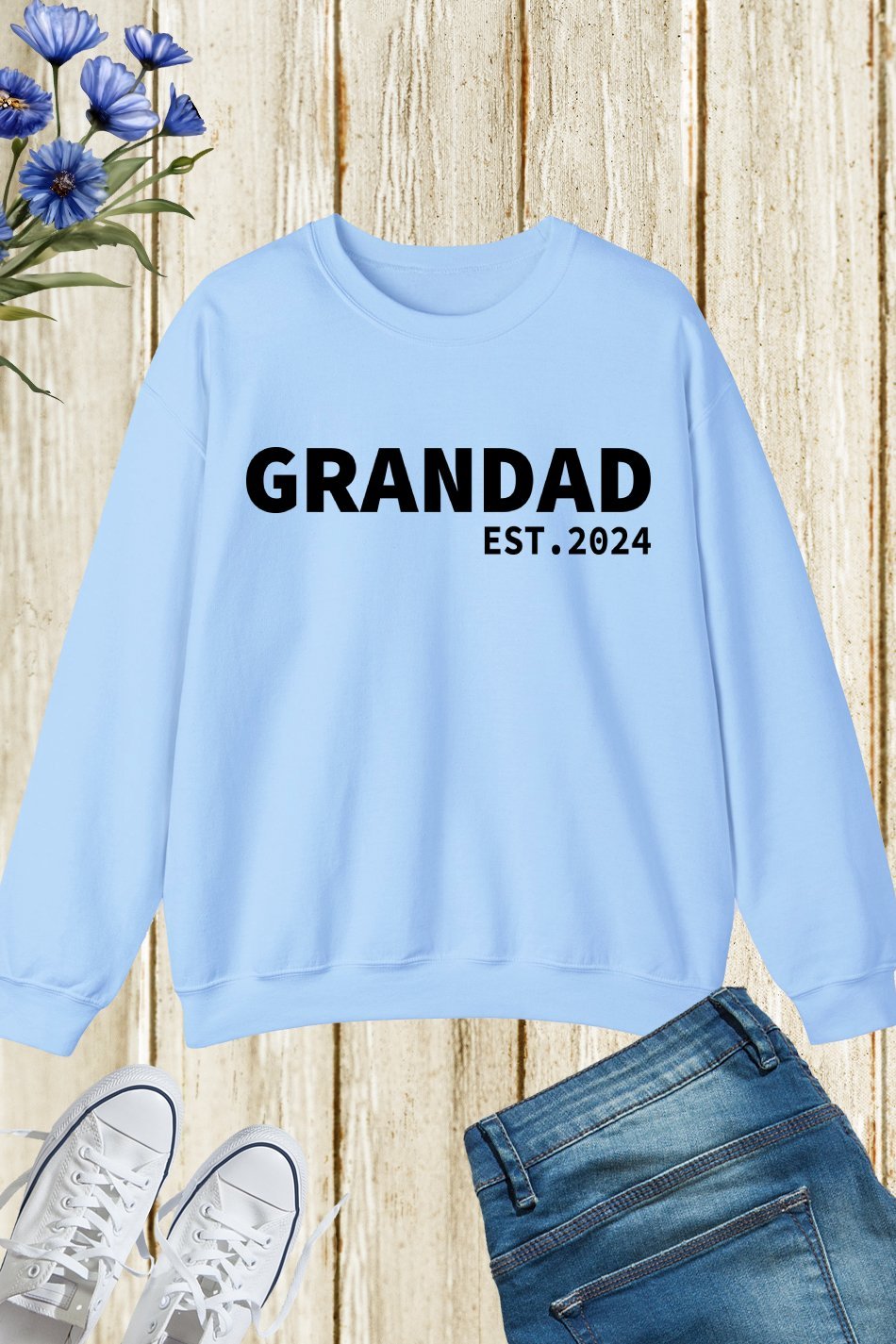 Grandpa Grandad Est 2024 Sweatshirt grandparent Sweatshirt