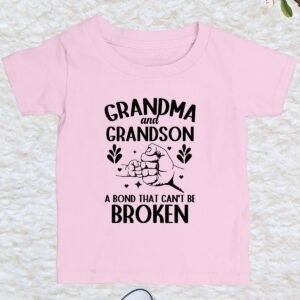 Grandma and Grandson a Bond That Can't Broken Kids T Shirt