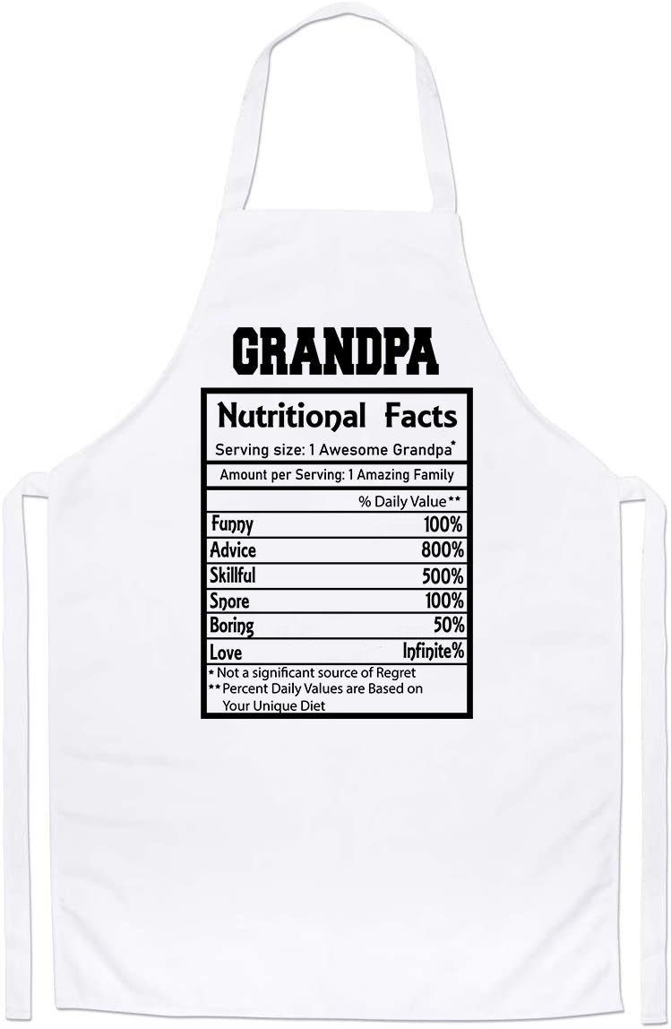 Grandpa Nutrition Facts Grandfather Unique Custom Father's Day Apron - Image 2