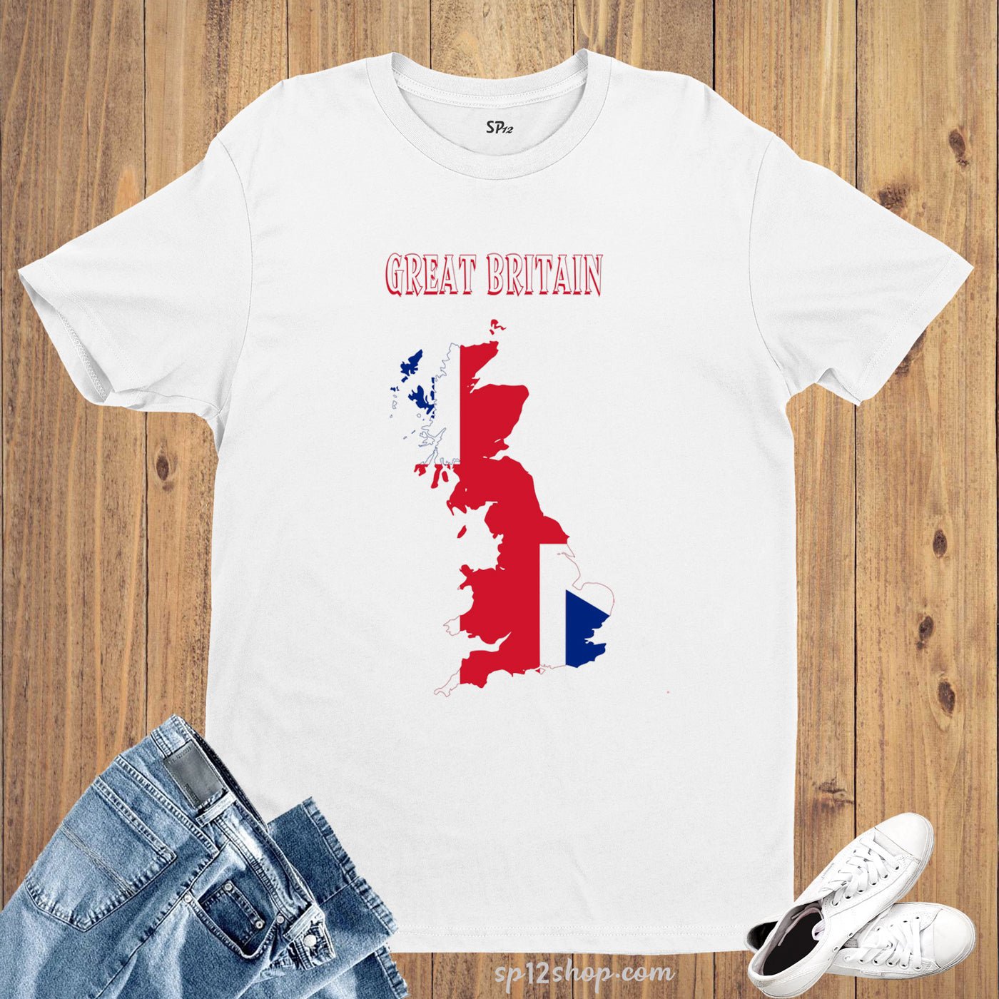 Great Britain Flag T Shirt Olympics FIFA World Cup Country Flag Tee Shirt