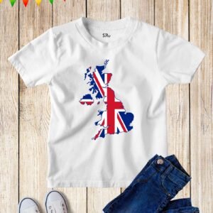 Kids United Kingdom UK Map Great Britain British Union Jack Flag Team GB T shirt
