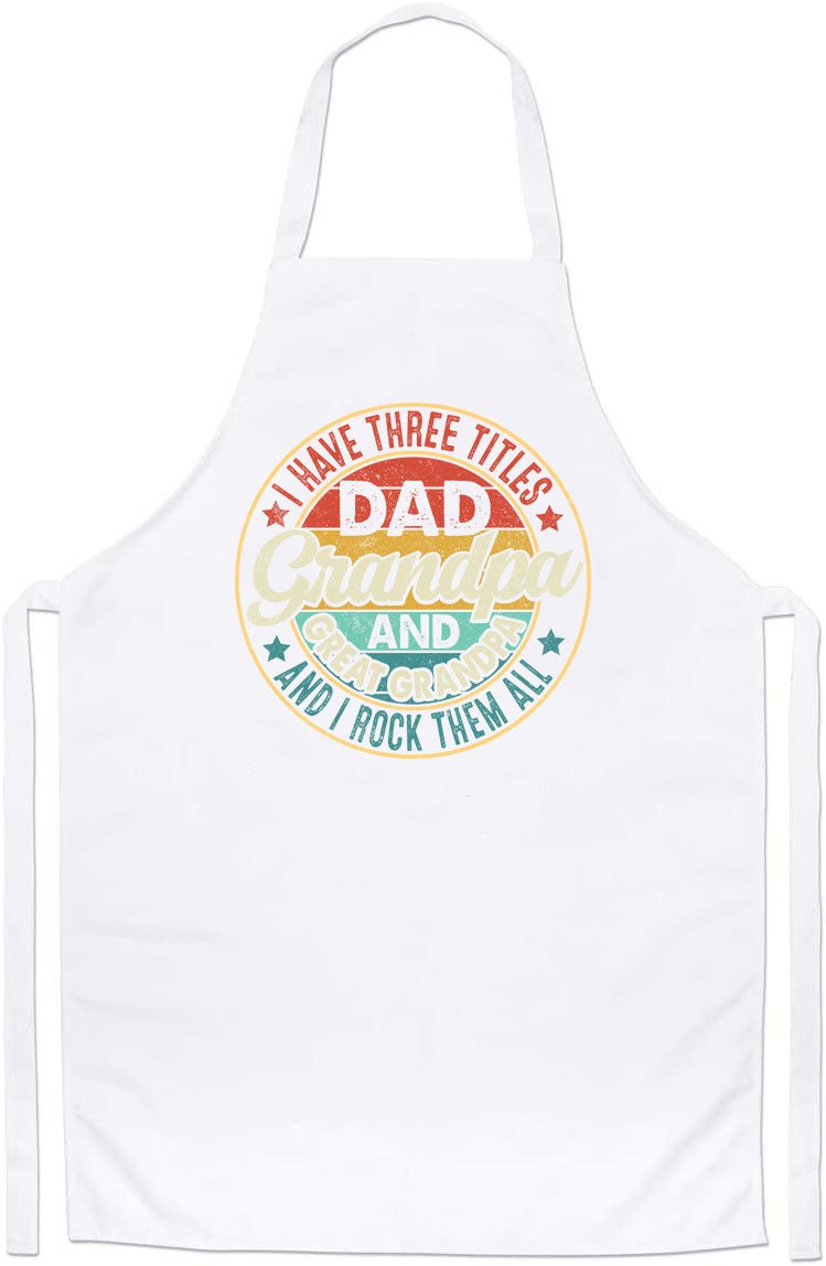 Dad Grandpa Great Grandpa Announcement Custom Fathers Day Apron - Image 2