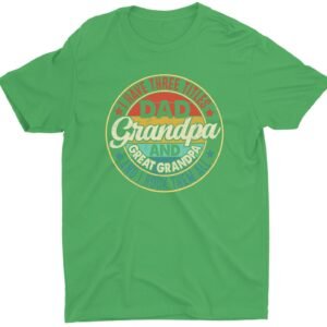 Dad Grandpa Great Grandpa Custom Short Sleeve Fathers Day T-Shirt