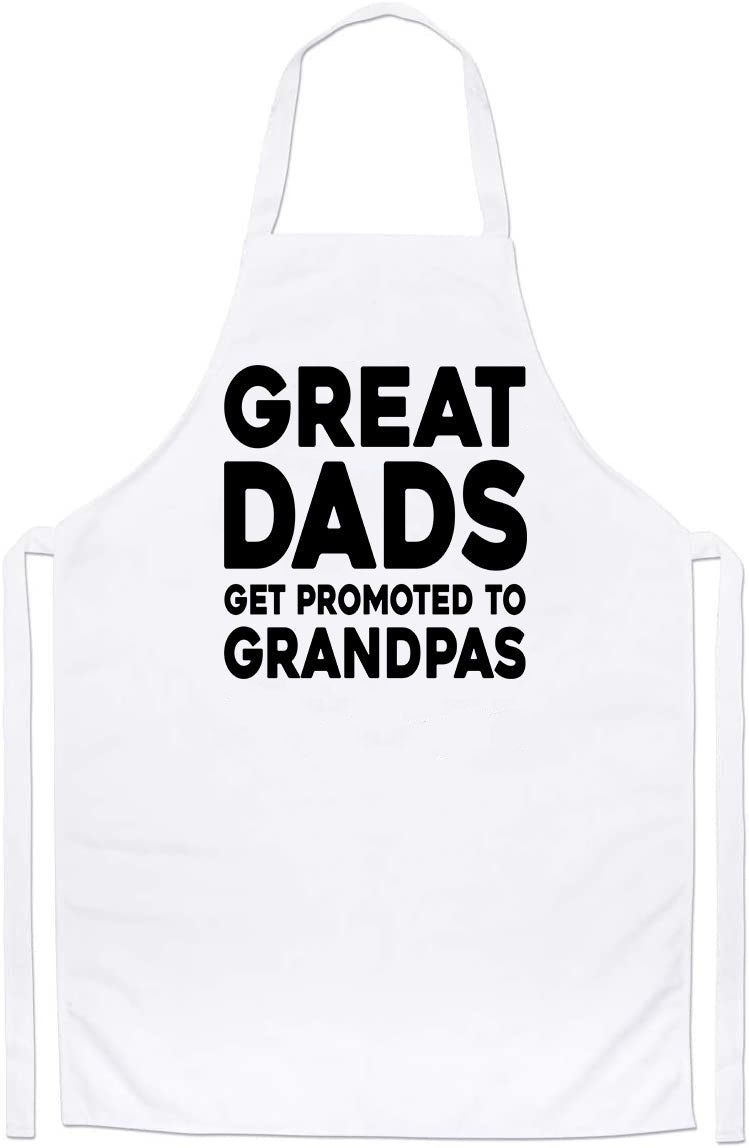 Great Dads Get Promoted To Grandpas Vintage Custom Father's Day Apron - Image 2