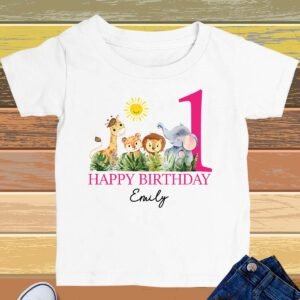 Happy 1st Birthday Custom Baby Girls Shirts With name