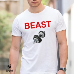 Gym Fitness Crossfit Bodybuilding T shirt Beast Dumbbells