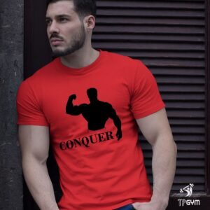 Gym Fitness Crossfit T shirt Conquer Muscle Biceps