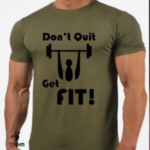 Gym Fitness Crossfit T shirt Don't Quit Get Fit Weight Lift Muscle