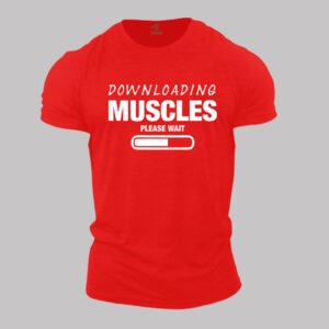 Gym Fitness Crossfit T shirt Downloading Muscles Please Wait