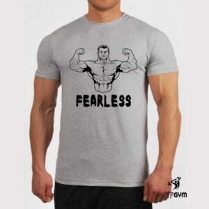 Gym Fitness Crossfit T shirt Fearless Muscle Biceps Weight