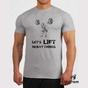 Gym Fitness Crossfit T shirt Let's Lift Heavy Things Muscle