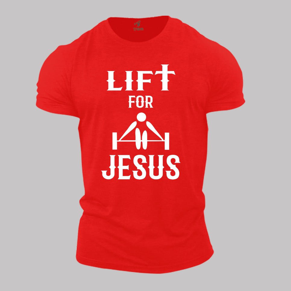 Gym Fitness crossfit T shirt Lift for Jesus Praise Honour