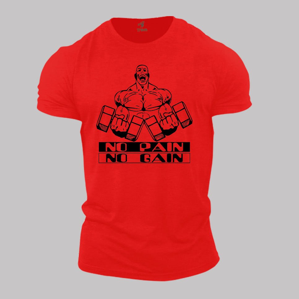 Gym Fitness crossfit T shirt No Pain No Gain Weight Lifter T-shirt